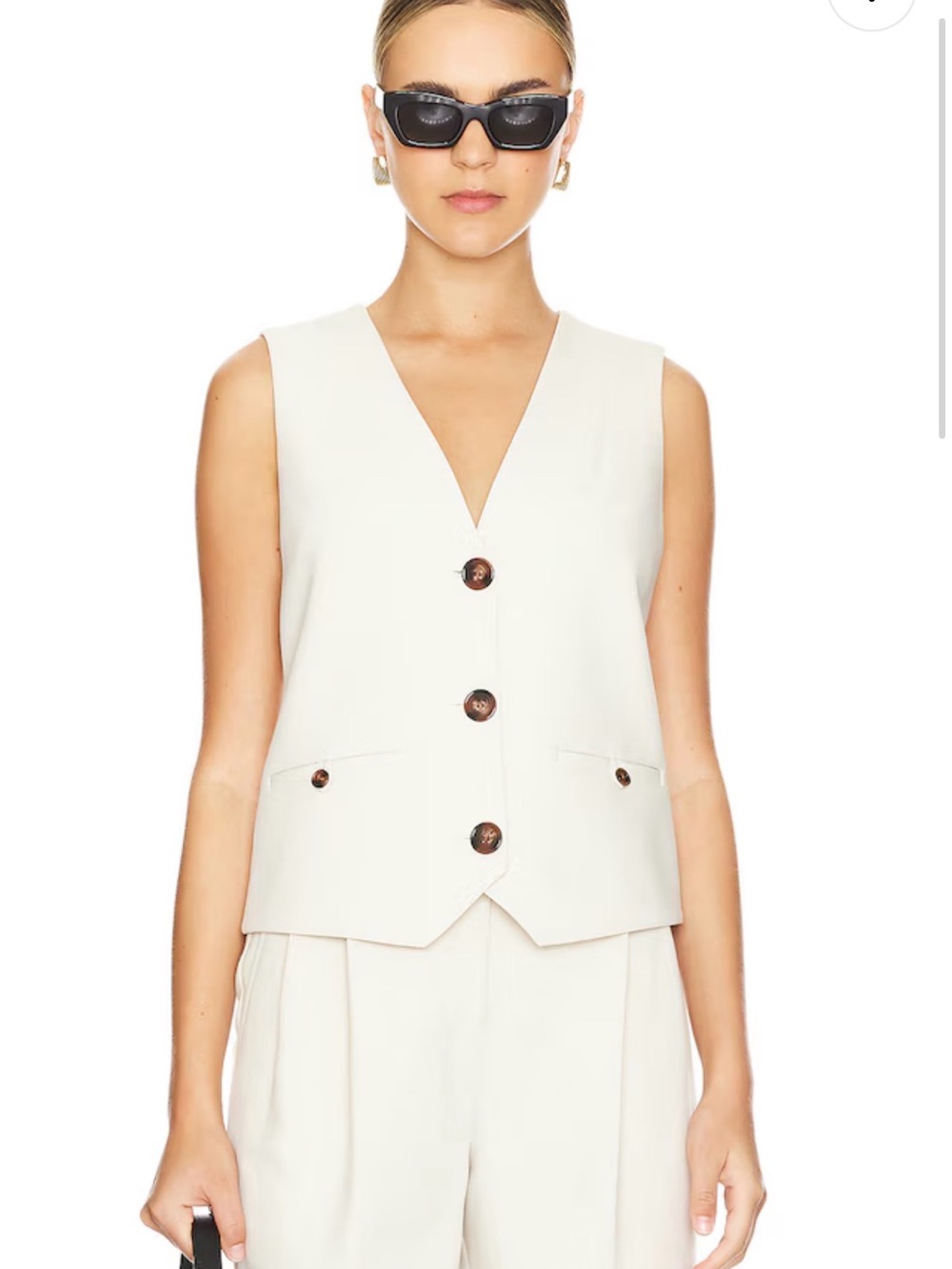 Shona Joy Cream Tailored Button Vest